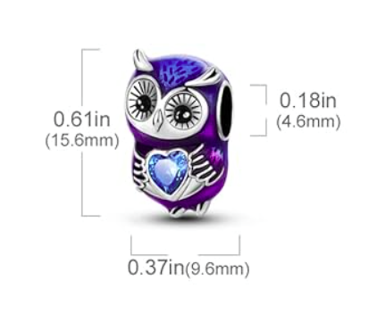 Charm Búho Azul Purpura