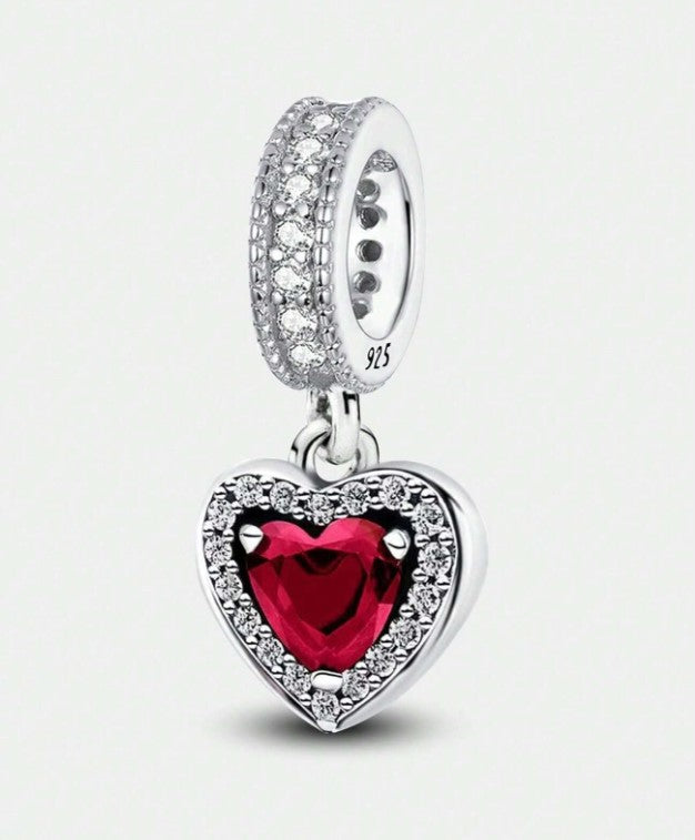 Charm Colgante Corazón Rojo Brillante