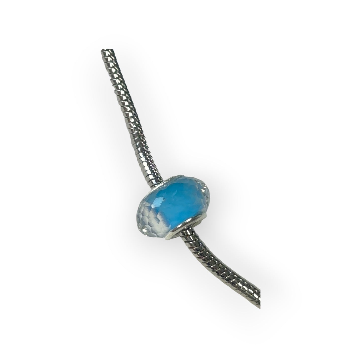 Charm esfera cristal cilindro central azul