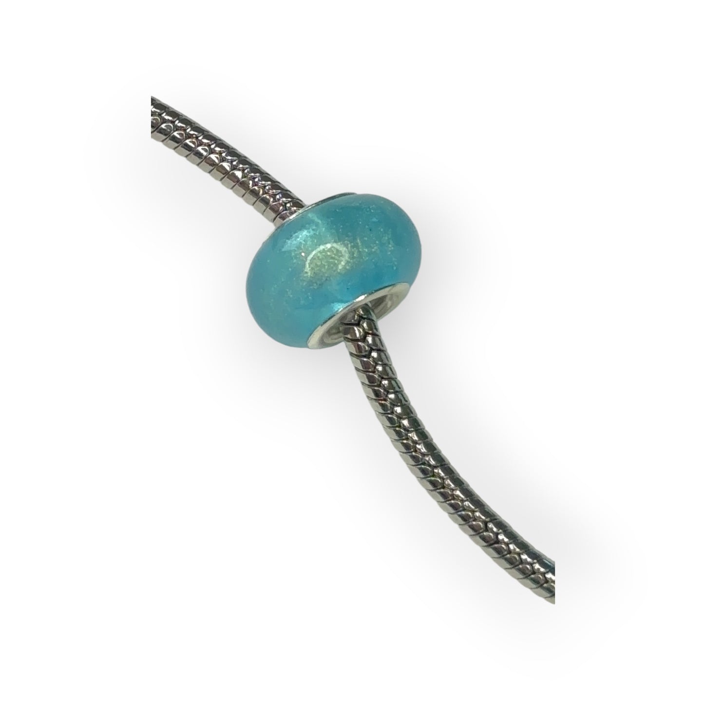 Charm esfera azul cian irisado