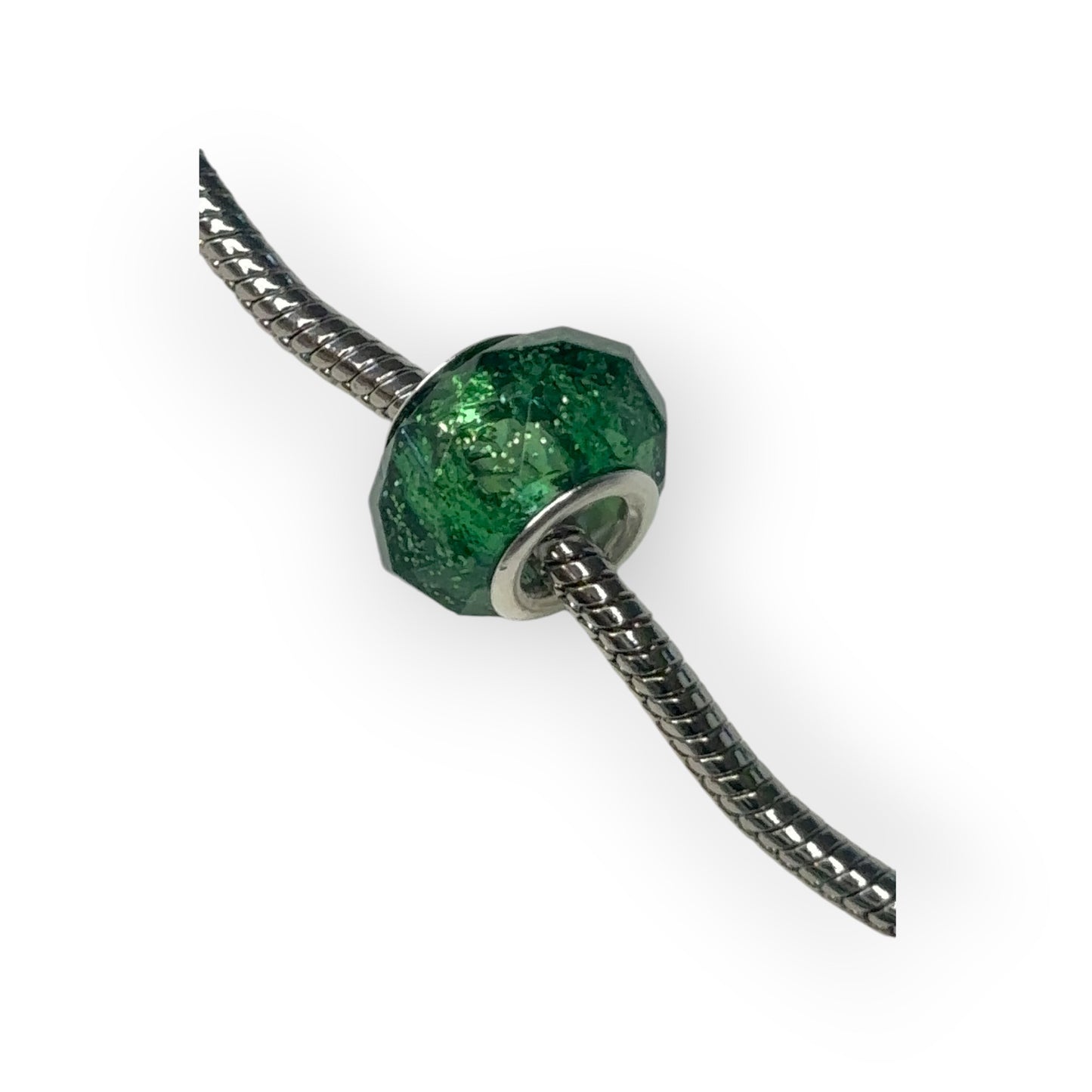 Charm cristal verde oscuro purpurina