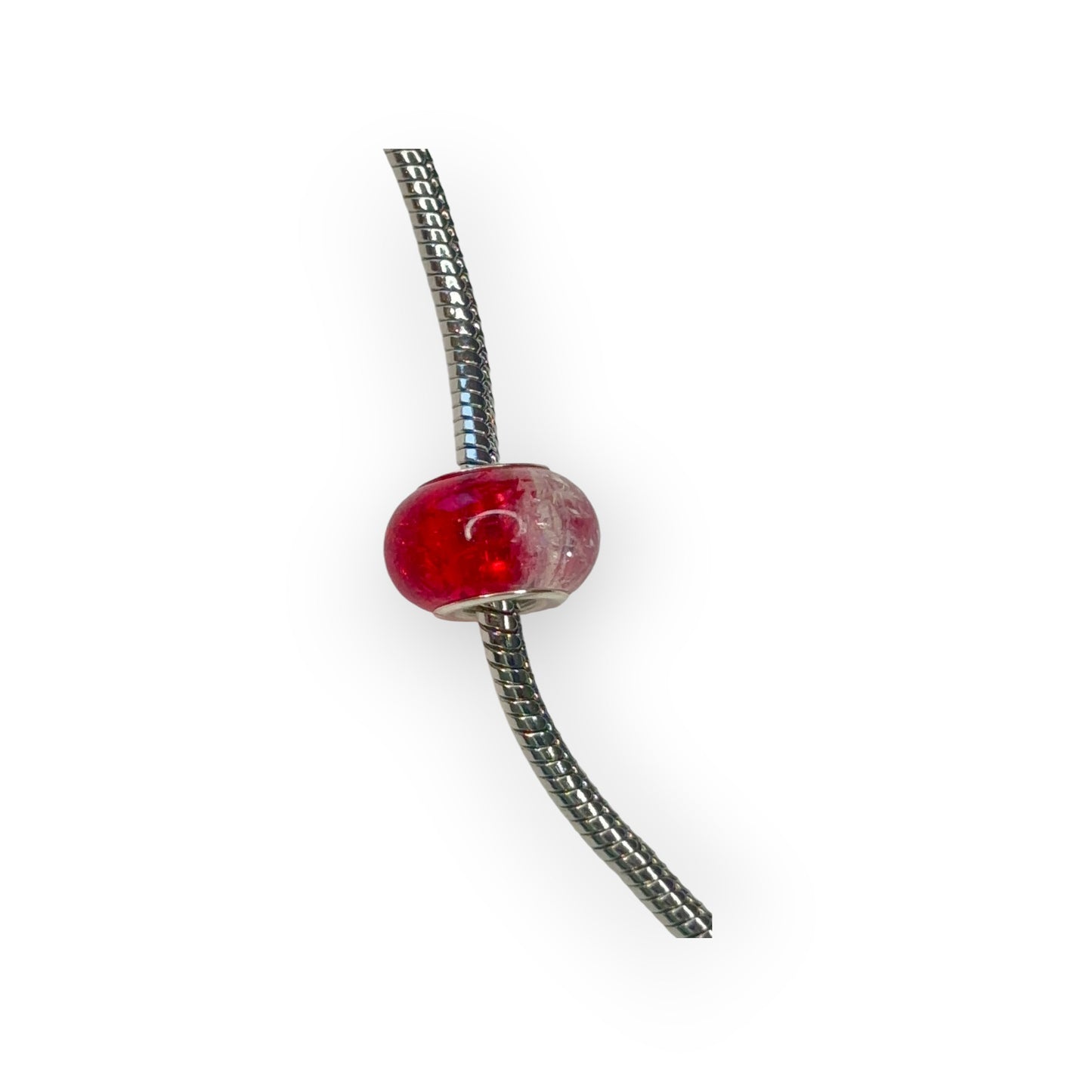 Charm esfera crital bicolor rojo