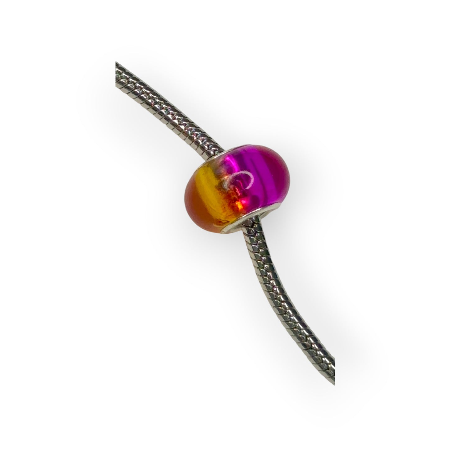 Charm esfera cristal bicolor fucsia/naranja