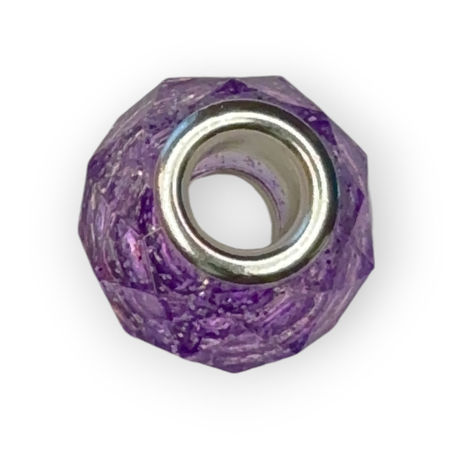 Charm esfera cristal morado purpurina