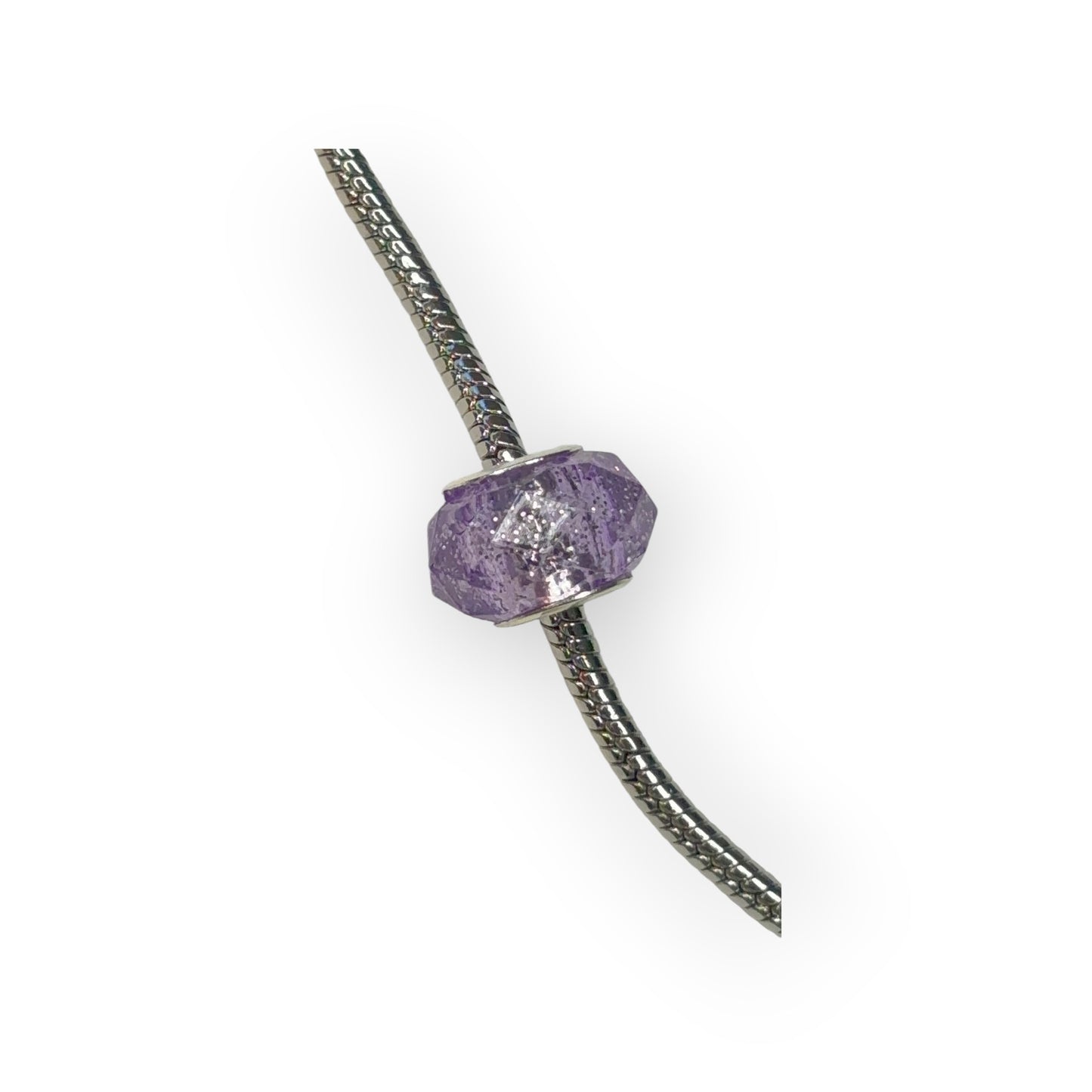 Charm esfera cristal morado purpurina