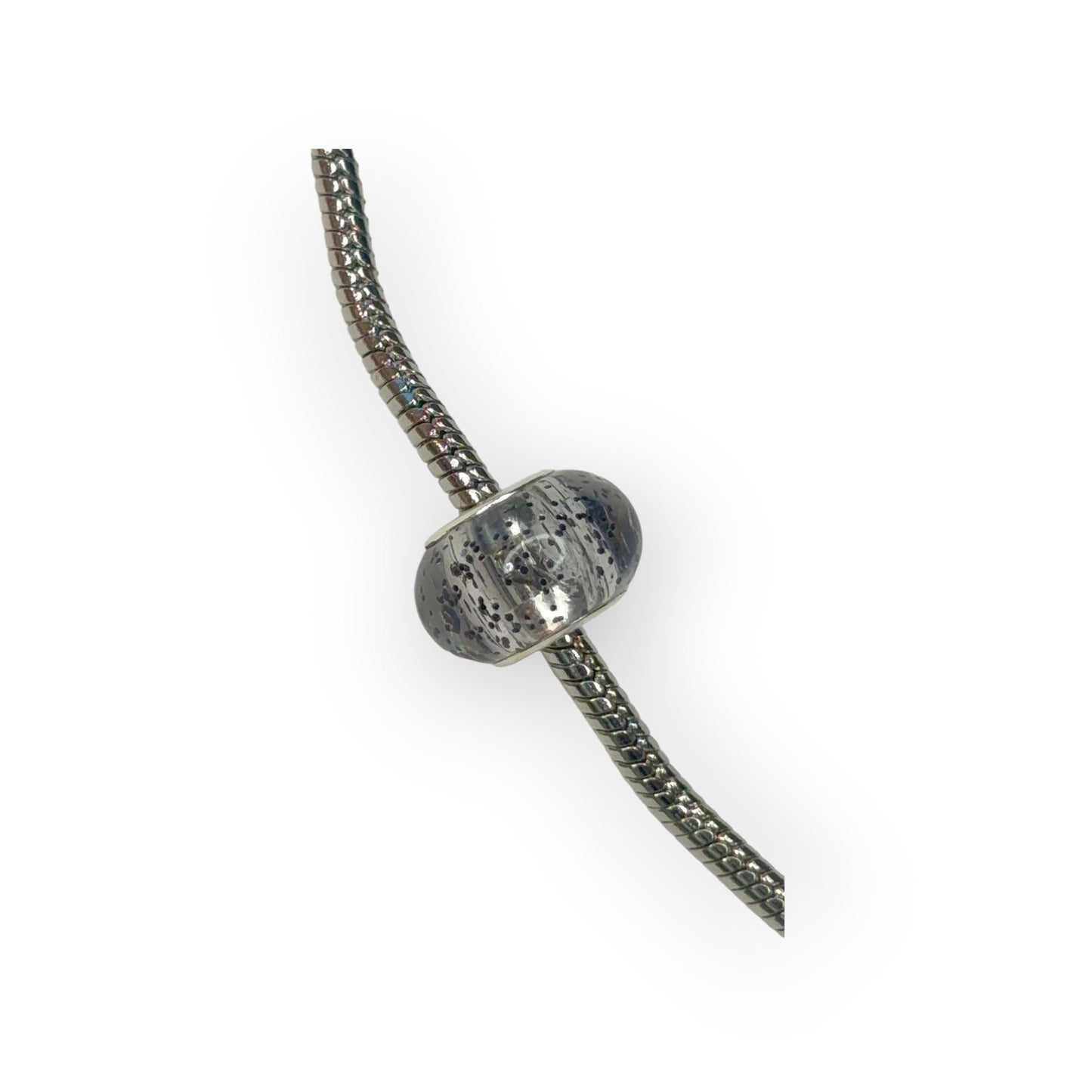 Charm esfera cristal purpurina negra
