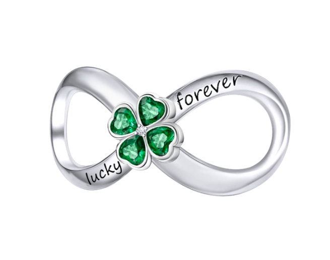 Charm Infinito y Trébol Verde