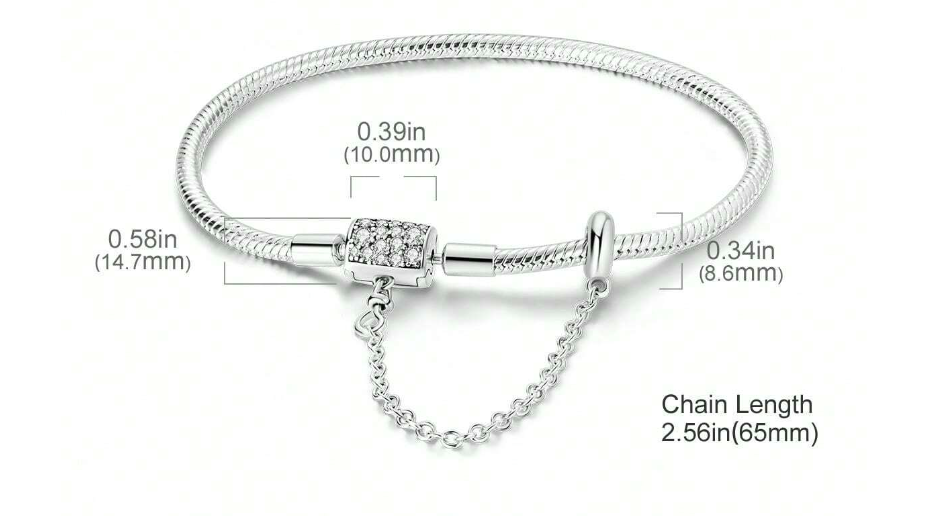 Pulsera de Cadena de Serpiente con Cierre de Barril y Brillantes