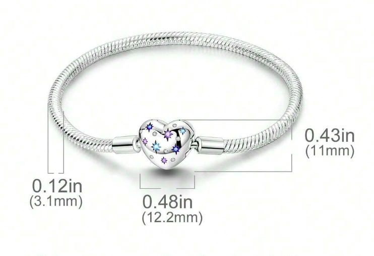 Pulsera Cadena de Serpiente con cierre de Corazón