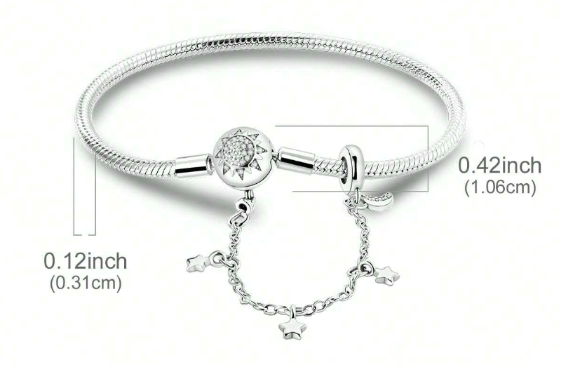 Pulsera de Cadena de Serpiente con Cierre de Esfera y Sol