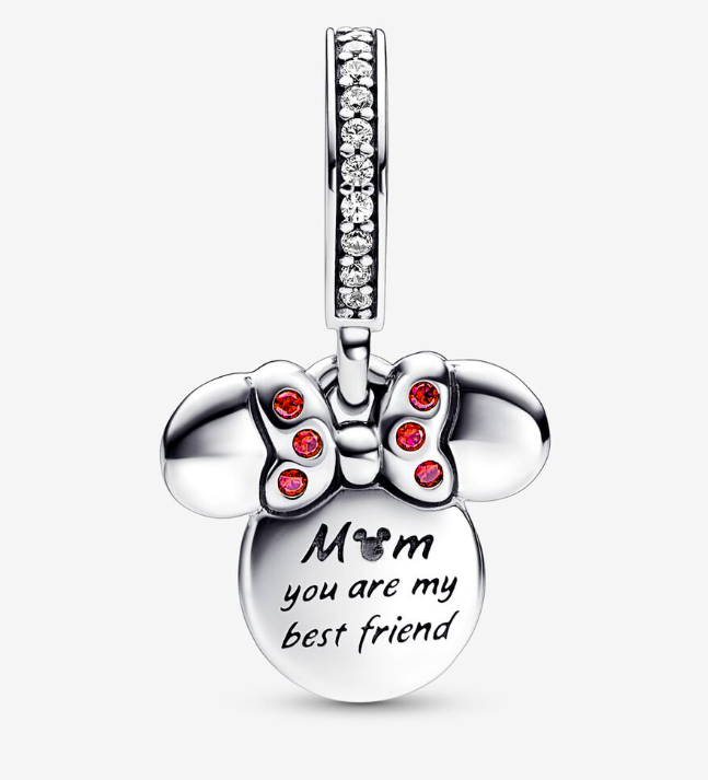 Charm Colgante Doble Silueta Minnie Plata y Oro Rosa
