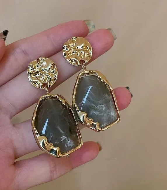 Pendientes Piedra Natural Golden Aura