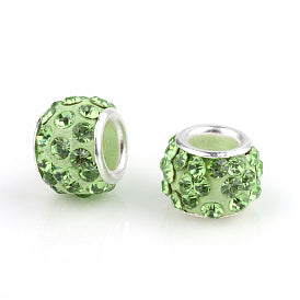 Set de 2 Charms Esfera con Efecto Diamante Verde