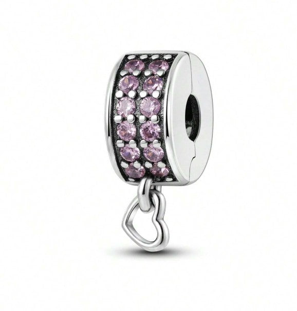 Charm Separador Brillante con Colgante de Corazón