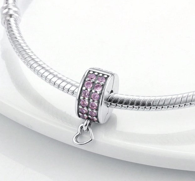 Charm Separador Brillante con Colgante de Corazón