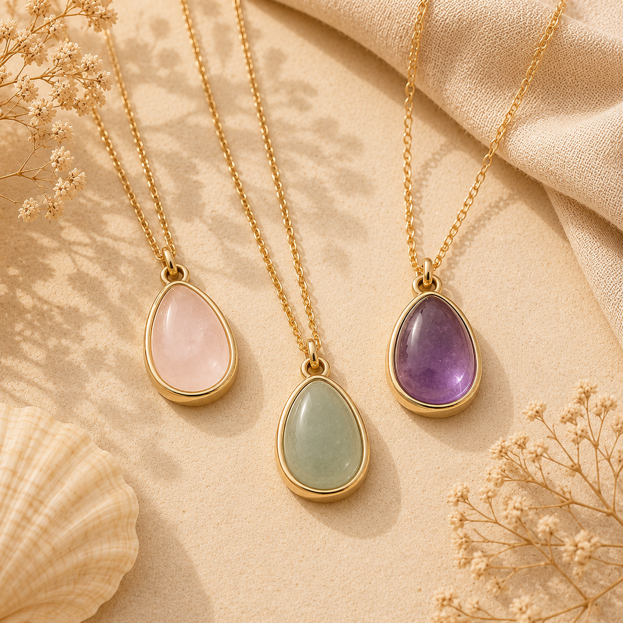 Collar ambar oval