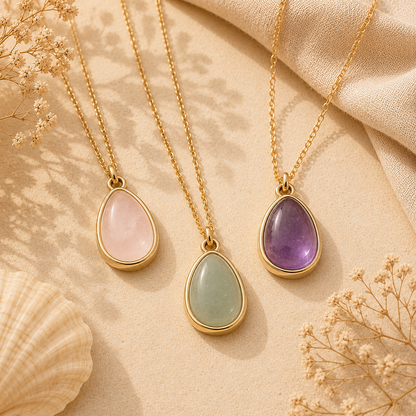 Collar ambar oval