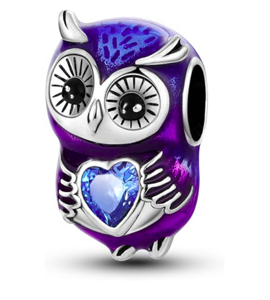 Charm Búho Azul Purpura