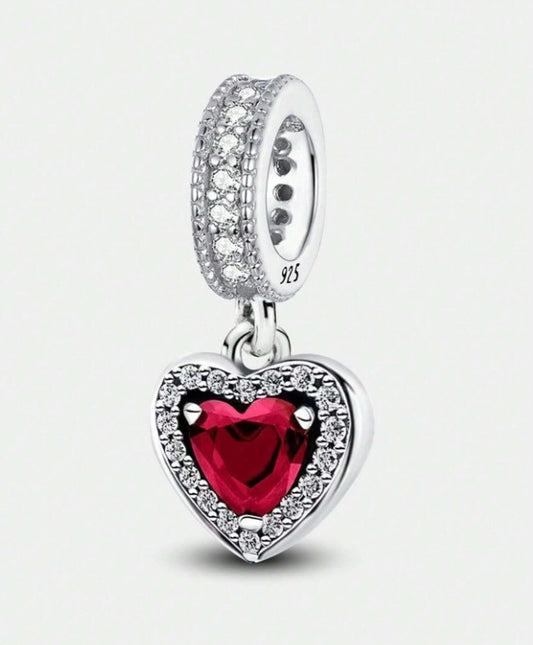 Charm Colgante Corazón Rojo Brillante