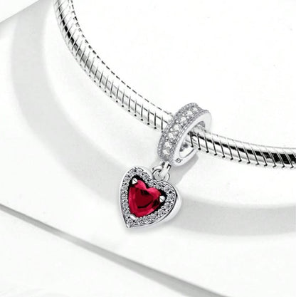 Charm Colgante Corazón Rojo Brillante