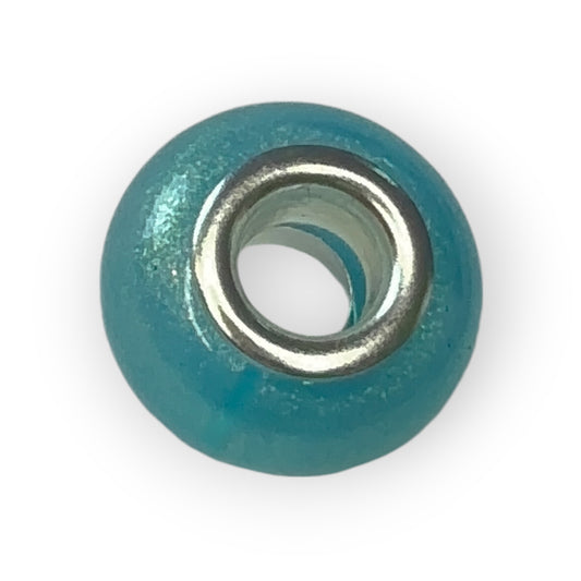 Charm esfera azul cian irisado
