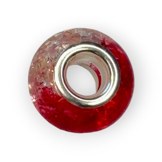 Charm esfera crital bicolor rojo