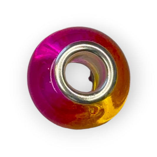 Charm esfera cristal bicolor fucsia/naranja