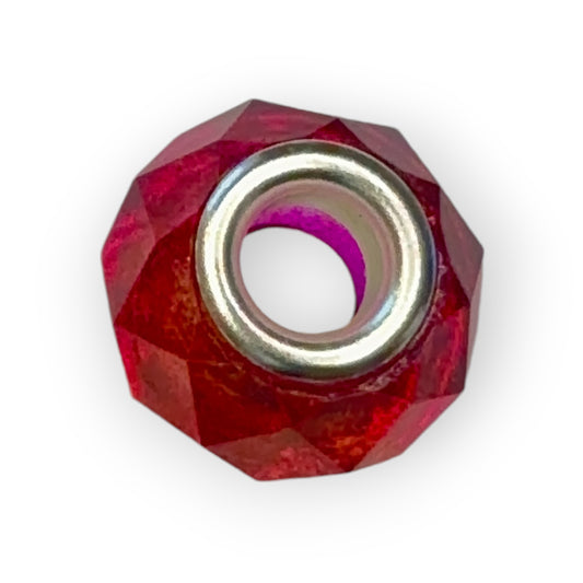 Charm esfera cristal bicolor amarillo/fucsia