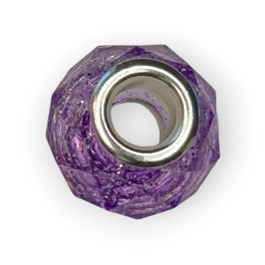 Charm esfera cristal morado purpurina