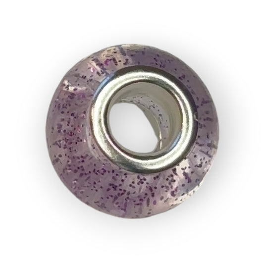 Charm esfera cristal morado con purpurina