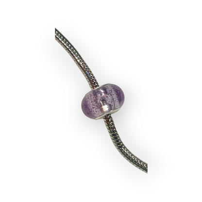 Purple crystal sphere charm with glitter