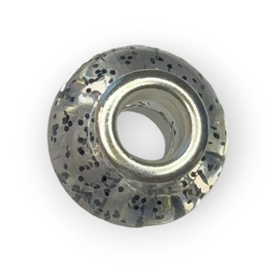 Charm esfera cristal purpurina negra