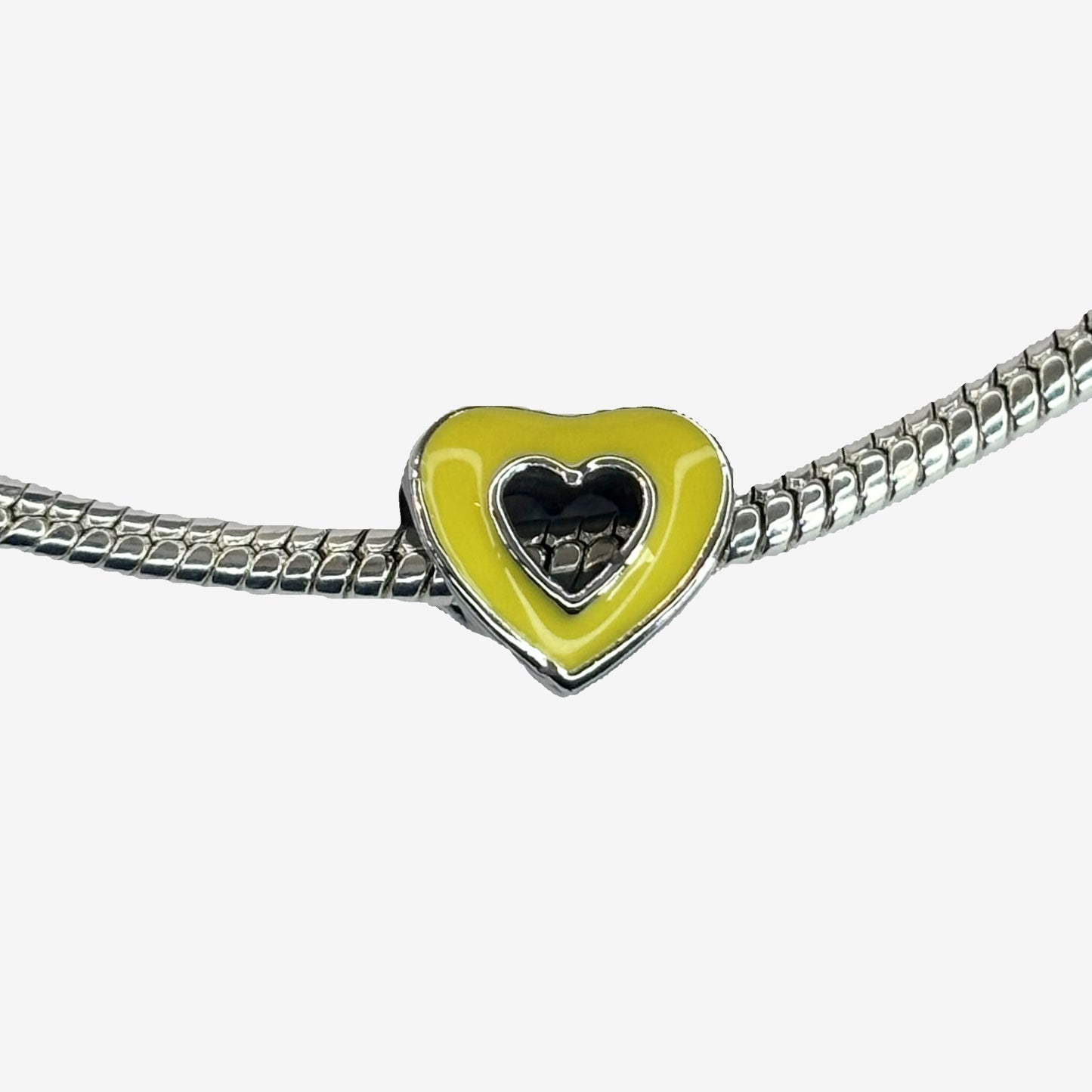 Yellow Double Heart Charm