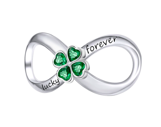 Charm Infinito y Trébol Verde