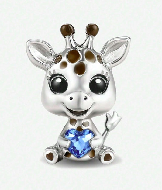 Charm Jirafa con Corazón Azul