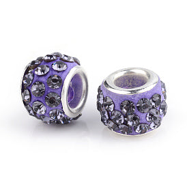 Set de 2 Charms Esfera con Efecto Diamante Morado
