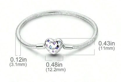 Pulsera Cadena de Serpiente con cierre de Corazón