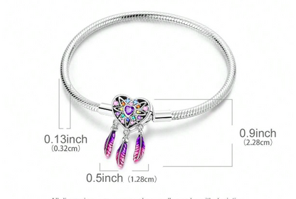 Pulsera cadena de Serpiente con Cierre forma de Corazón Atrapasueños