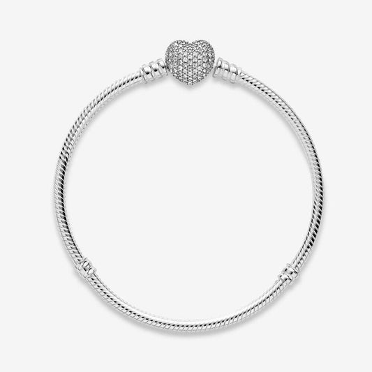 Pulsera "Latido de Amor" – Con cierre en forma de corazón con brillo pavé