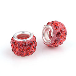 Set de 2 Charms Esfera con Efecto Diamante Rojo