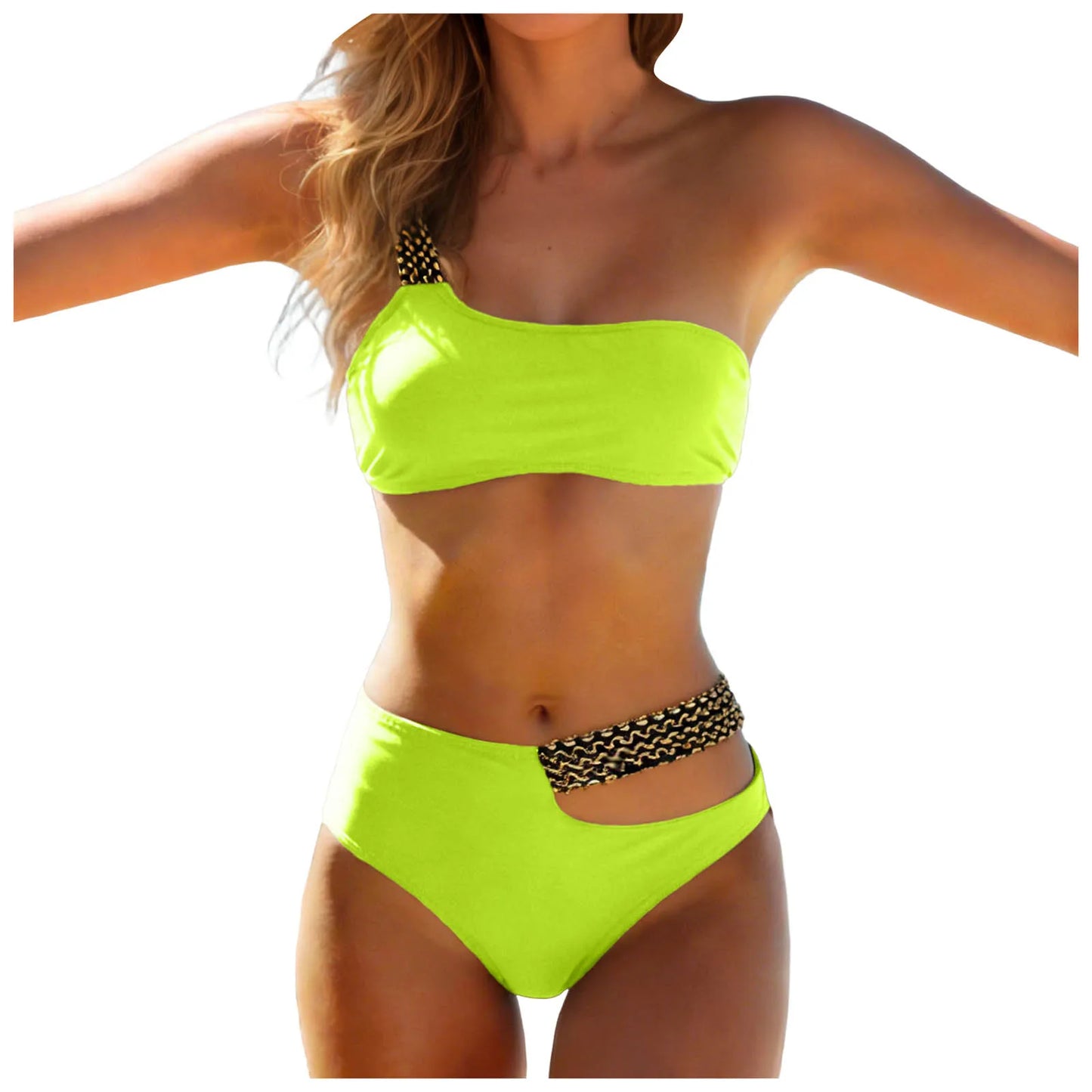 Bikini Mujer de Cintura Alta Push Up Sexy de Dos Piezas