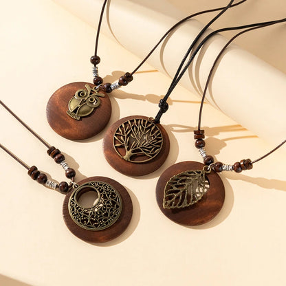 Collar Boho Madera Vintage