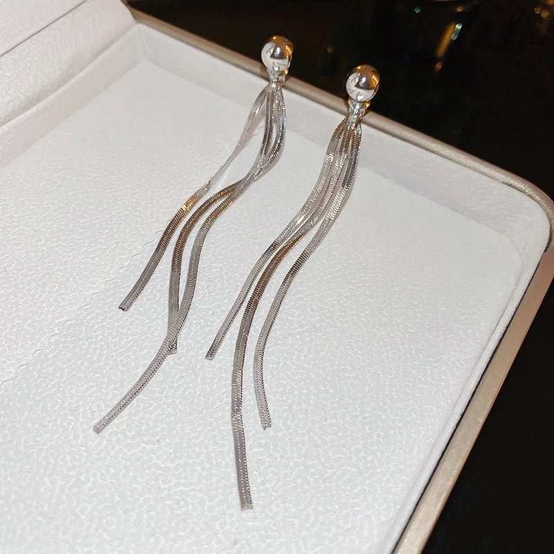 Pendientes Largos de Cadenas Elegance