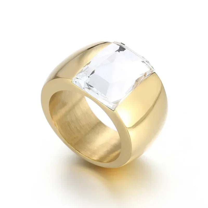 Anillo Luxe con Piedra Cristalina