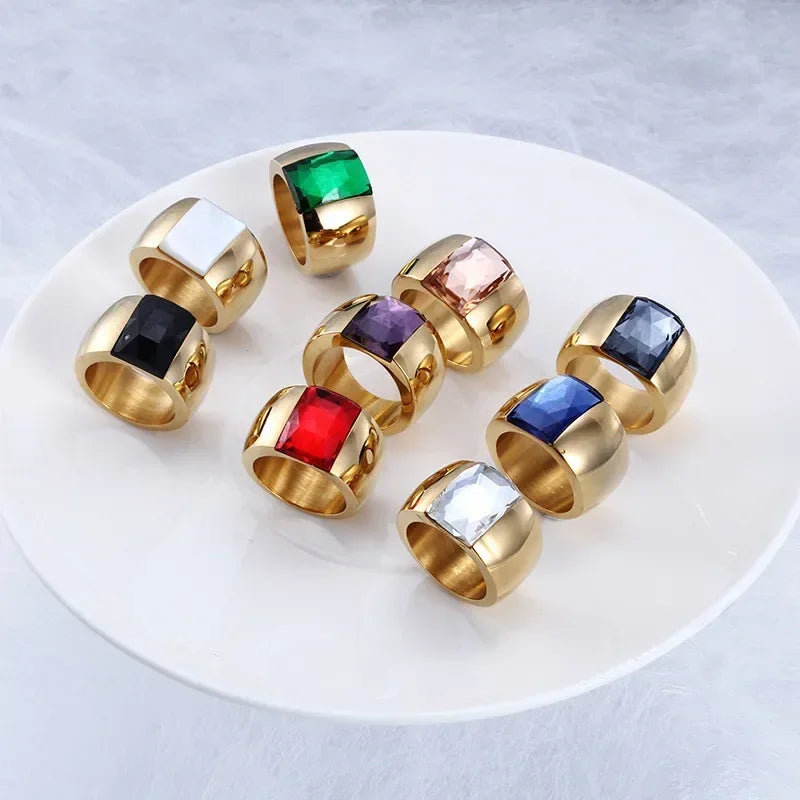 Anillo Luxe con Piedra Cristalina