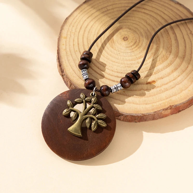 Collar Boho Madera Vintage