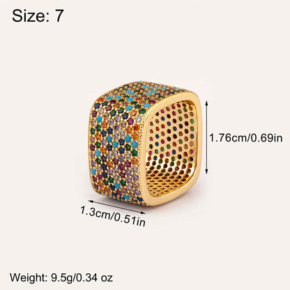 Anillo Glamour Dorado con Cristales