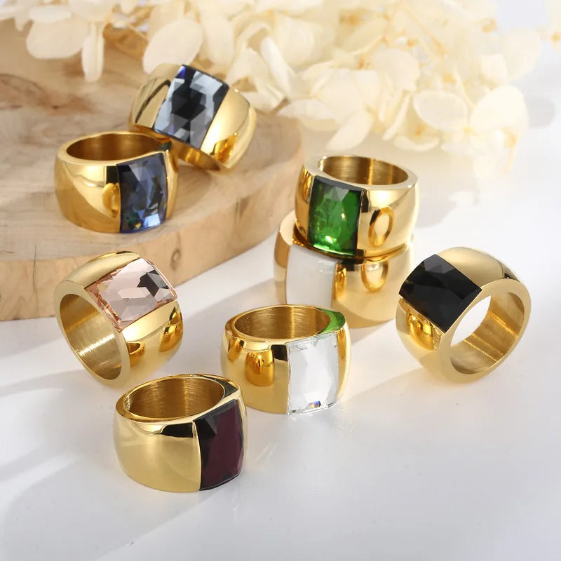Anillo Luxe con Piedra Cristalina