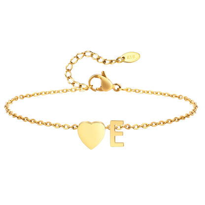 Tobillera personalizada con Inicial Corazón Dorada
