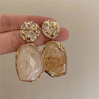 Pendientes Piedra Natural Golden Aura